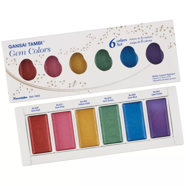 Kuretake Gansai Tambi Metallic Sets Gem Colors