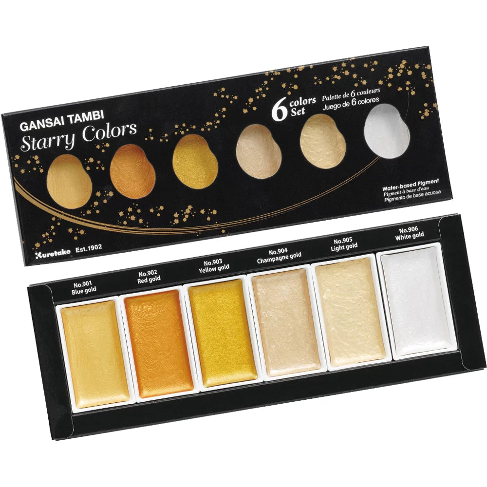 Kuretake Gansai Tambi Metallic Sets Starry Colors