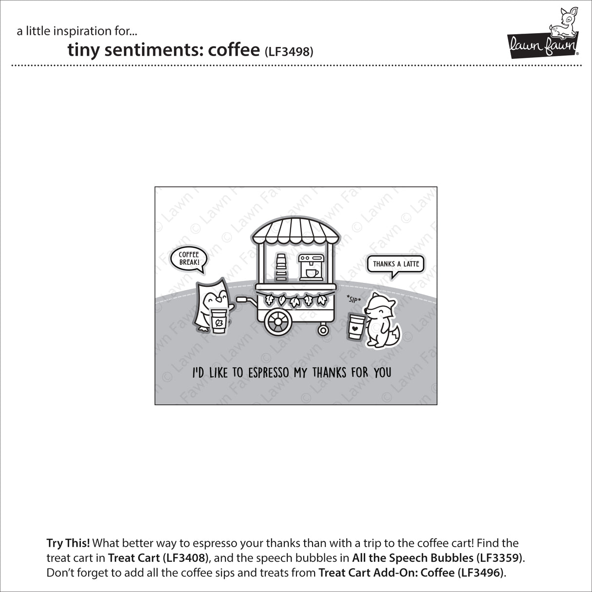 LF3498 - Stamps - Tiny Sentiments: Coffee