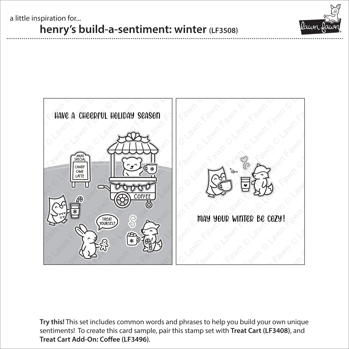 LF3508 - Stamps - Henry's Build-A-Sentiment: Winter