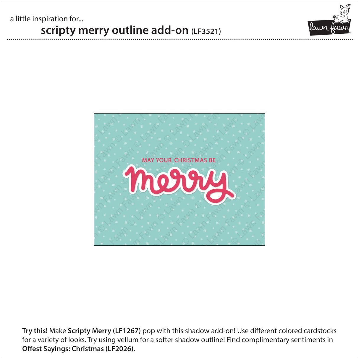 LF3521 - Lawn Cuts - Scripty Merry Outline Add-On Die