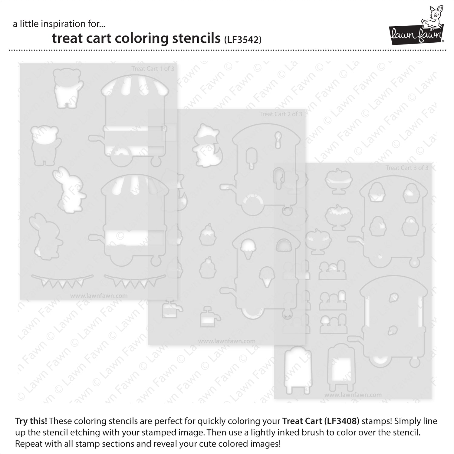 LF3542 - Lawn Clippings - Treat Cart Coloring Stencils