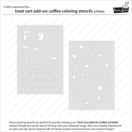 LF3562 - Lawn Clippings - Treat Cart Add-On: Coffee Coloring Stencils