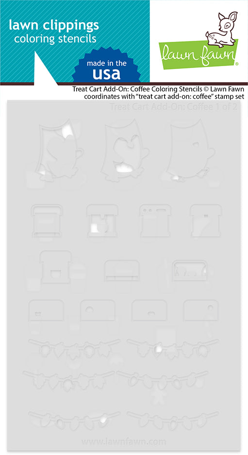 LF3562 - Lawn Clippings - Treat Cart Add-On: Coffee Coloring Stencils