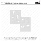 Lawn Fawn  LF3610 - Lawn Clippings - Valentine Mice Coloring Stencils