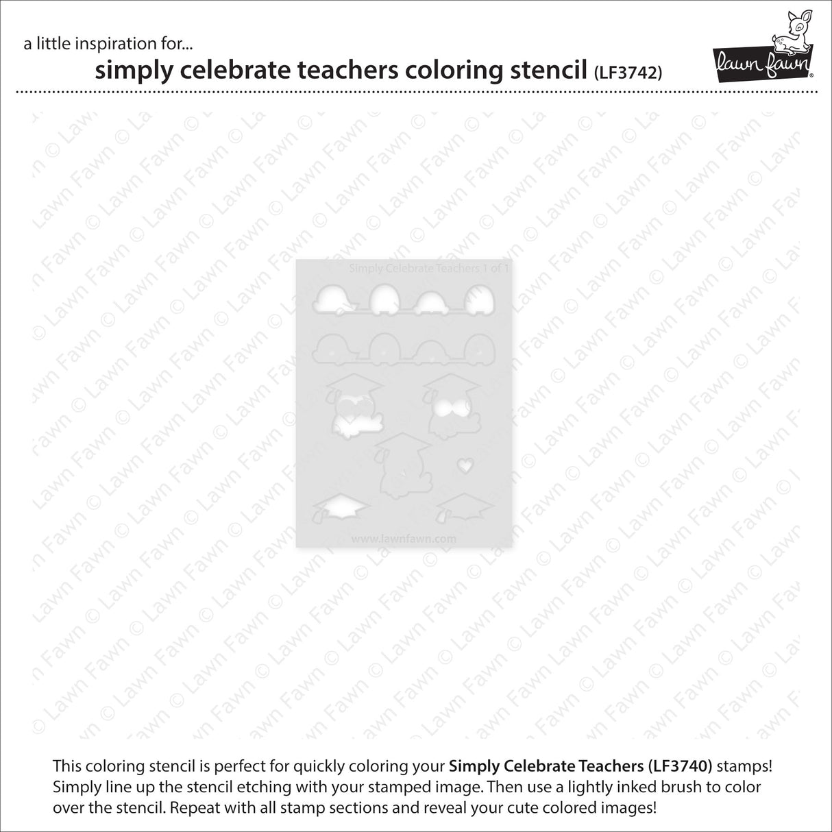 Lawn Fawn LF3742 – Simply Celebrate Teachers Stencil