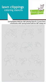 Lawn Fawn LF 3855 spring basket add-on: fall coloring stencils