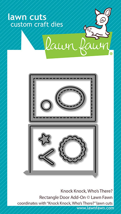 Lawn Fawn LF 3864 knock knock, who's there? rectangle door add-on