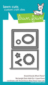 Lawn Fawn LF 3864 knock knock, who's there? rectangle door add-on