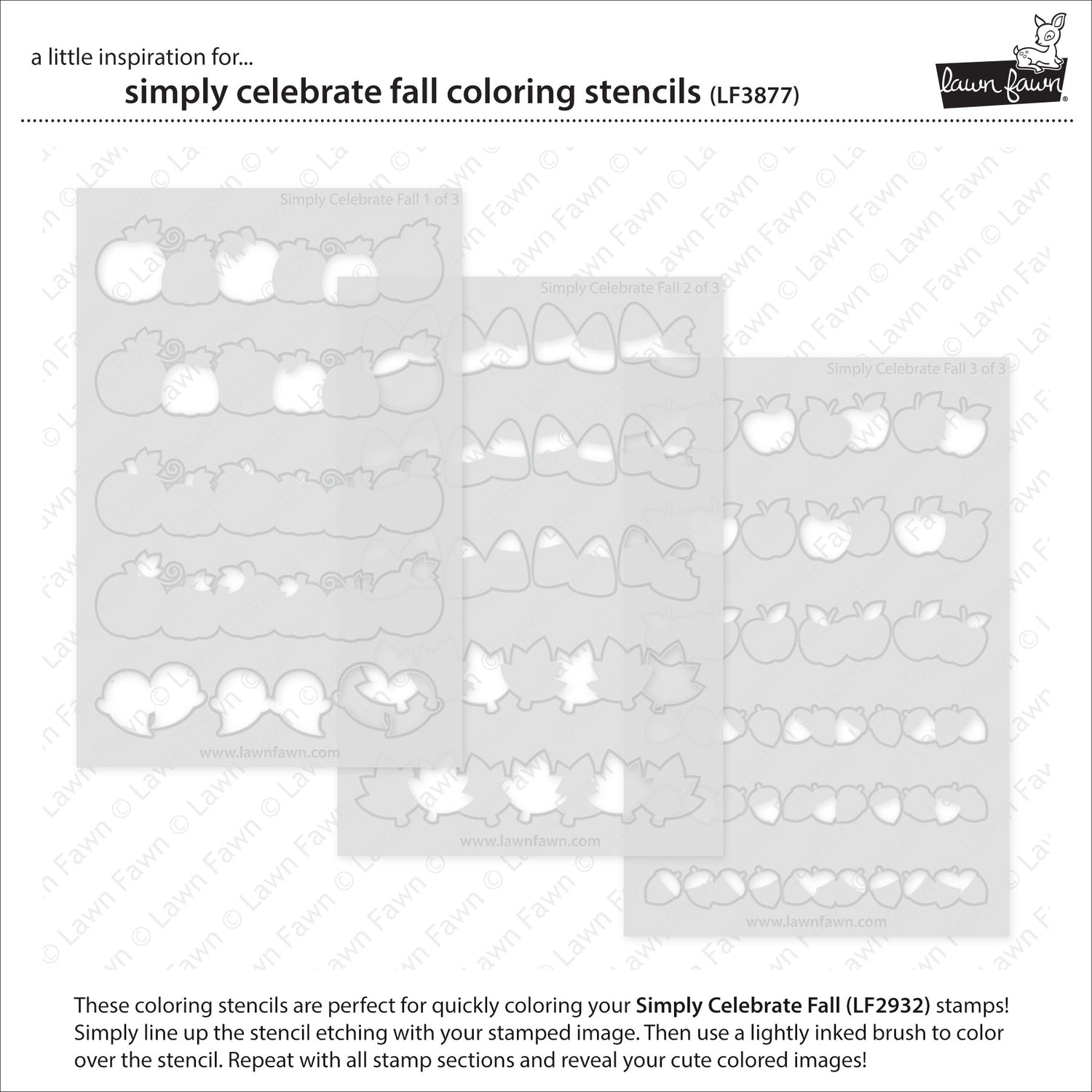 Lawn Fawn LF 3877 simply celebrate fall coloring stencils