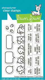 Lawn Fawn Simply Celebrate Squirrels Stamp and Dies Bundle - LF3882/lf3881