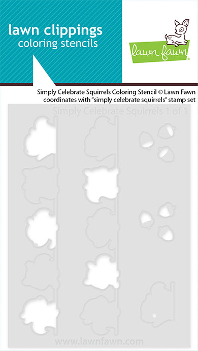 Lawn Fawn Simply Celebrate Squirrels Coloring Stencils - LF3883