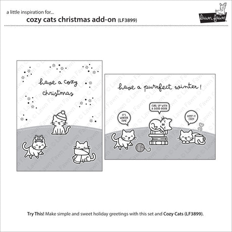 Lawn Fawn LF3899 - Stamps - Cozy Cats Christmas Add-On