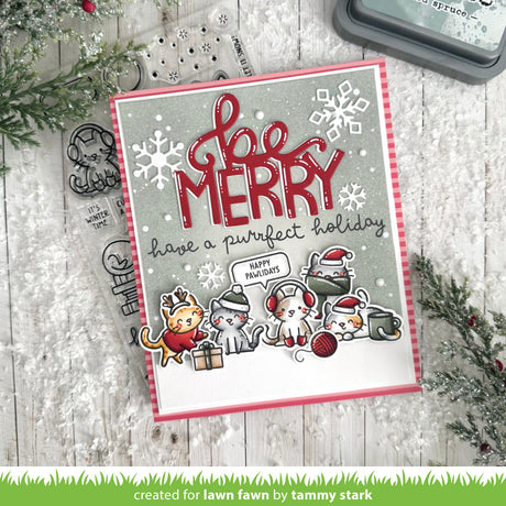 Lawn Fawn LF3899 - Stamps - Cozy Cats Christmas Add-On