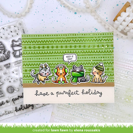 Lawn Fawn LF3899 - Stamps - Cozy Cats Christmas Add-On