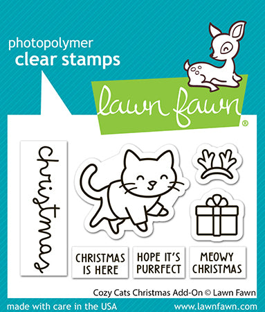 Lawn Fawn LF3899 - Stamps - Cozy Cats Christmas Add-On