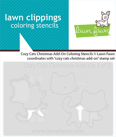 Lawn Fawn LF3901 - Lawn Clippings - Cozy Cats Christmas Add-On Coloring Stencils