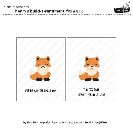 Lawn Fawn LF3910 - Stamps - Henry's Build-A-Sentiment: Fox