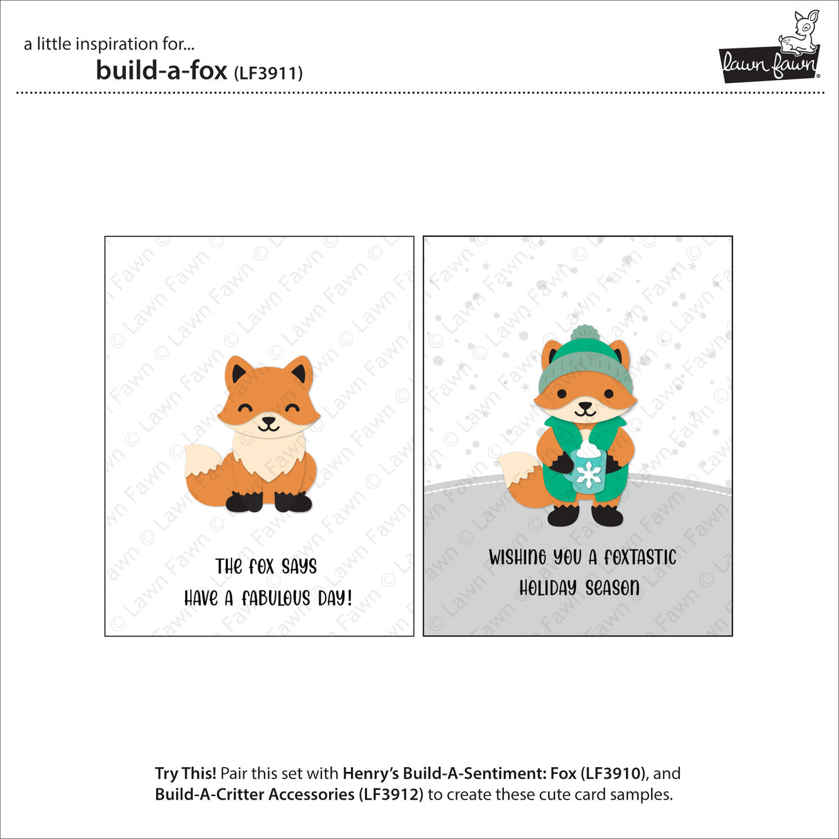Lawn Fawn LF3911 - Lawn Cuts - Build-A-Fox Dies