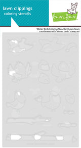 Lawn Fawn LF3928 - Lawn Clippings - Winter Birds Coloring Stencils
