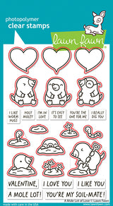 Lawn Fawn A Mole Lot of Love Stamp, Die and stencil LF3942,Lf3943, lf3944