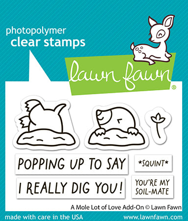 Lawn Fawn  A Mole Lot of Love Add-On stamp, die and stencil LAF3945 ,LF3946, lf3947