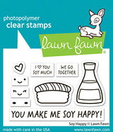 Lawn Fawn Soy Happy Stamp, Die and stencil  Lf3954 , Lf3955, Lf3956