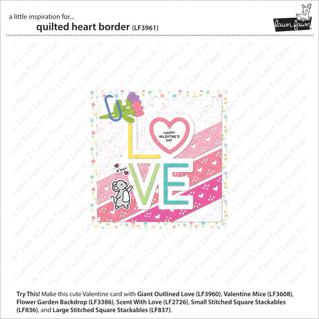 Lawn Fawn  LF3961 - Lawn Cuts - Quilted Heart Border Die