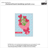 Lawn Fawn  LF3962 - Lawn Cuts - Checkered Hearts Backdrop: Portrait Die