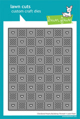 Lawn Fawn  LF3962 - Lawn Cuts - Checkered Hearts Backdrop: Portrait Die