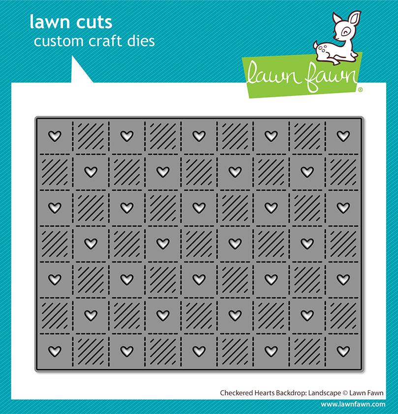 Lawn Fawn  LF3963 - Lawn Cuts - Checkered Hearts Backdrop: Landscape Die