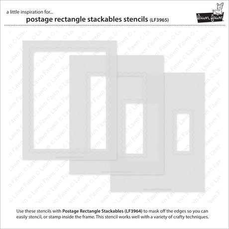 Lawn Fawn  LF3965 - Lawn Clippings - Postage Rectangle Stackables Stencils