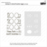 Lawn Fawn Stamp 'n Stencil Easter Eggs Stamp & Die Bundle LF4028 / LF4029