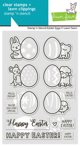 Lawn Fawn Stamp 'n Stencil Easter Eggs Stamp & Die Bundle LF4028 / LF4029