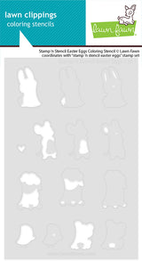 Lawn Fawn LF4030 - Lawn Clippings - Stamp 'n Stencil Easter Eggs Coloring Stencil