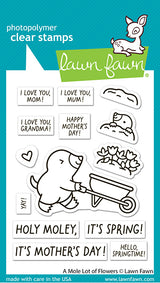 Lawn Fawn A Mole Lot of Flowers Stamp & Die Bundle LF4031/LF4032