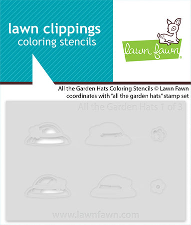 Lawn Fawn LF4036 - Lawn Clippings - All the Garden Hats Coloring Stencils