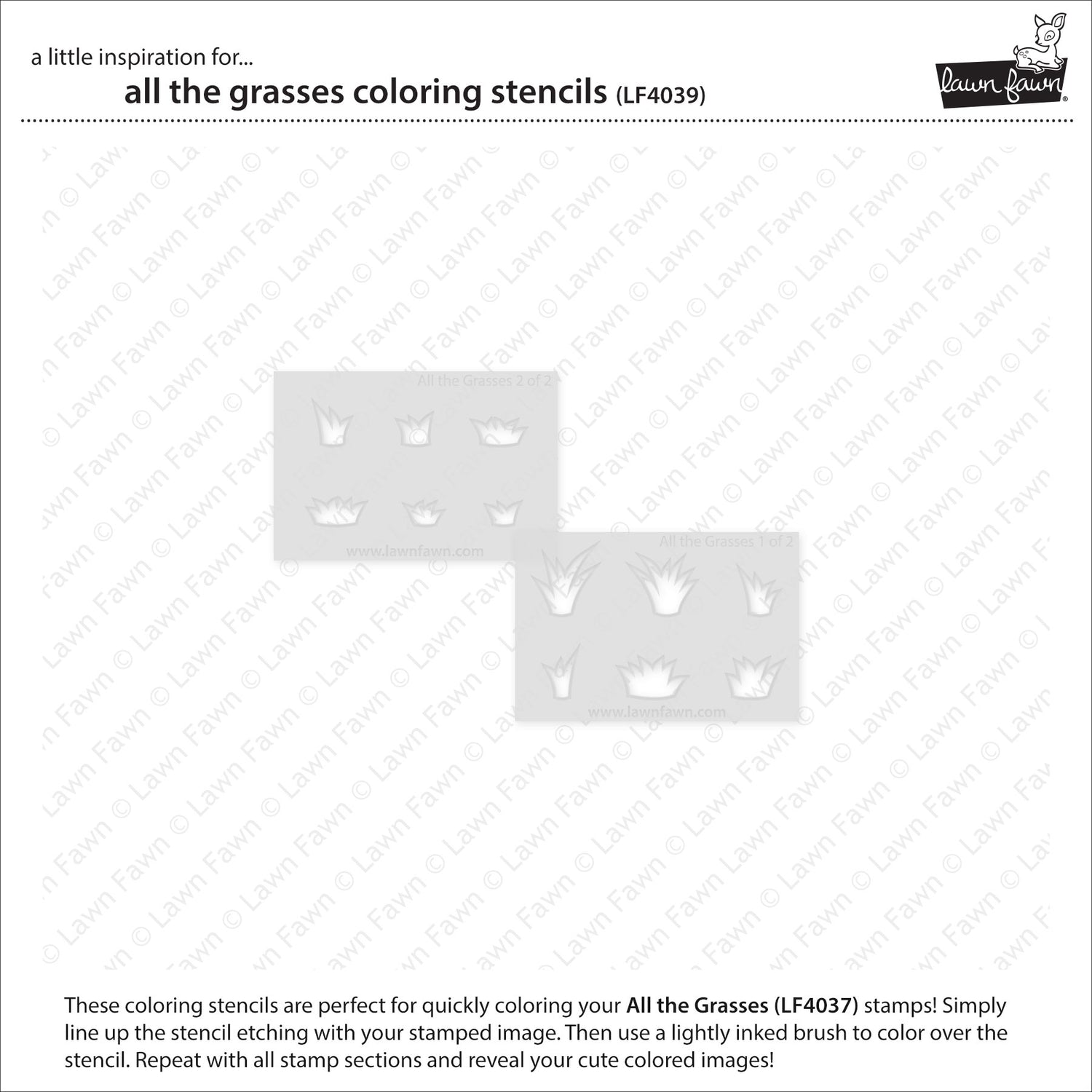 Lawn Fawn LF4039 - Lawn Clippings - All the Grasses Coloring Stencils