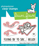 Lawn Fawn Have a Mice Flight Stamp & Die Bundle LF4040/LF4041