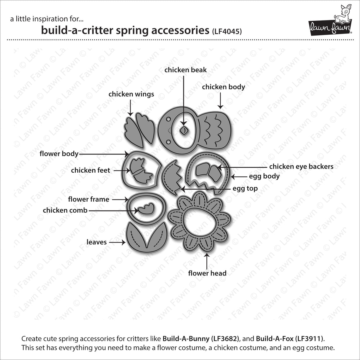 Lawn Fawn LF4045 - Lawn Cuts - Build-A-Critter Spring
Accessories Dies