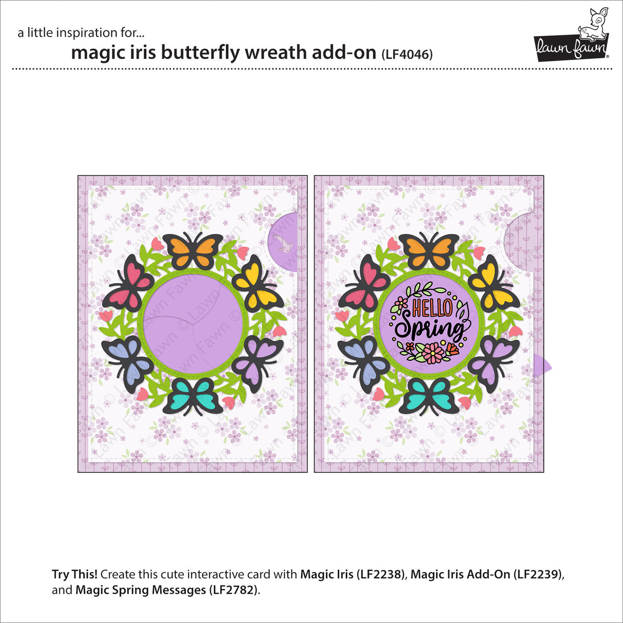 Lawn Fawn LF4046 - Magic Iris Butterfly Wreath Add-On Dies