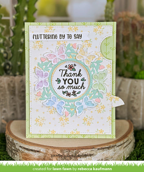 Lawn Fawn LF4046 - Magic Iris Butterfly Wreath Add-On Dies