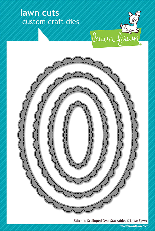 Lawn Fawn LF4050 - Stitched Scalloped Oval Stackables Dies
