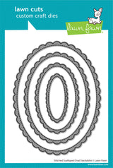 Lawn Fawn LF4050 - Stitched Scalloped Oval Stackables Dies