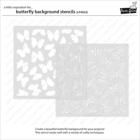 Lawn Fawn LF4053 - Lawn Clippings - Butterfly Background Stencils