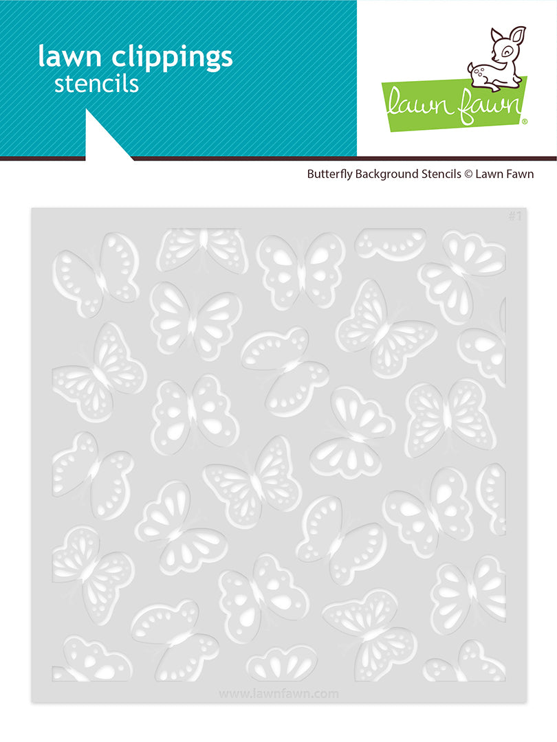 Lawn Fawn LF4053 - Lawn Clippings - Butterfly Background Stencils