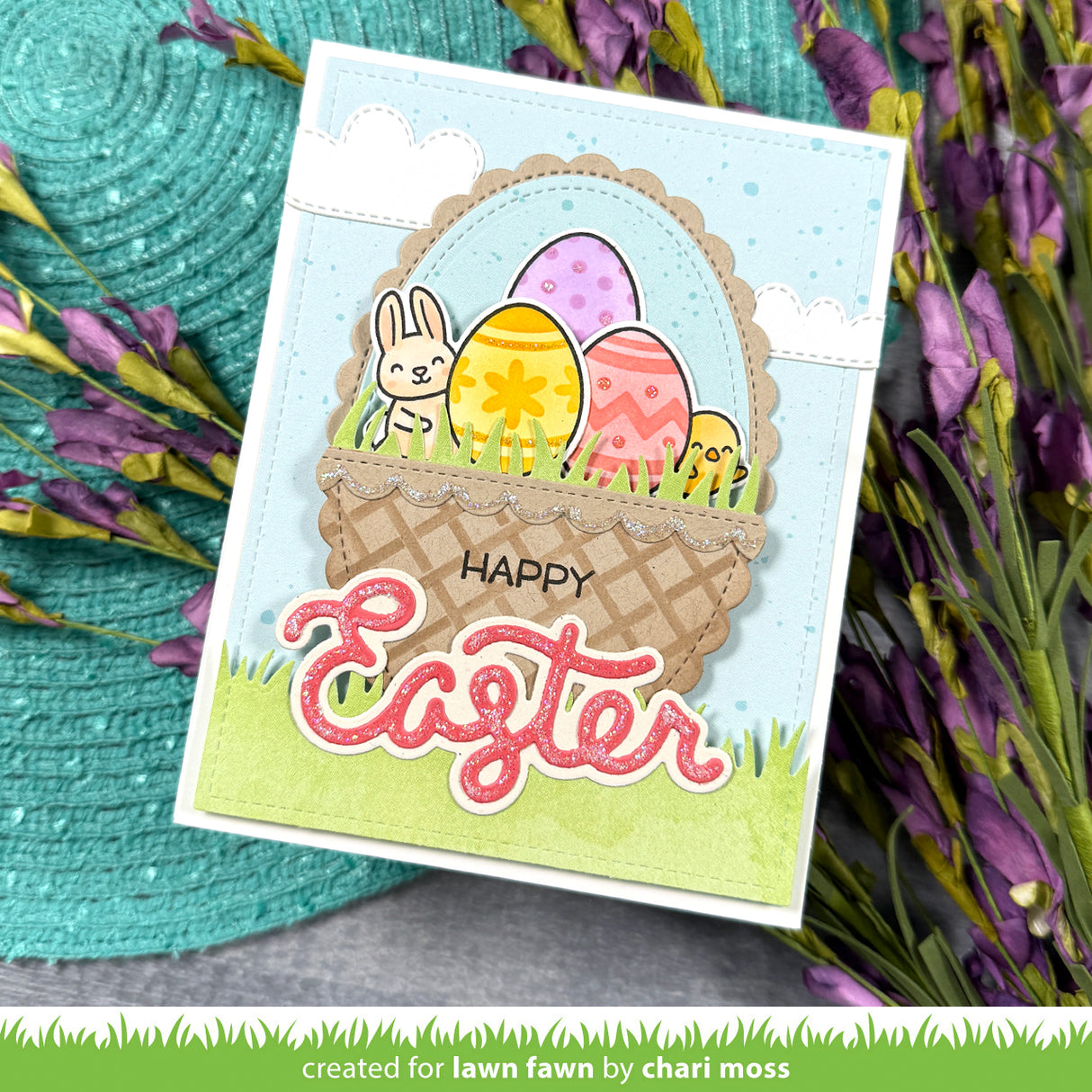 Lawn Fawn LF4054 - Lawn Clippings - Basket Weave Stencils