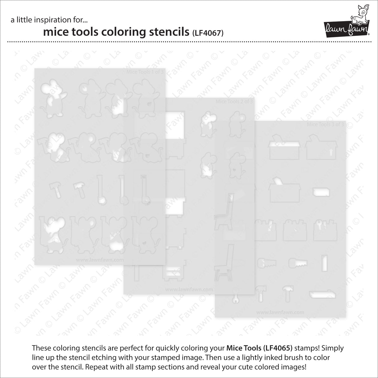 Lawn Fawn LF4067 – Mice Tools Stencil