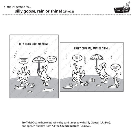 Lawn Fawn LF4072/LF4073 – Silly Goose Rain or Shine Stamp & Die Bundle