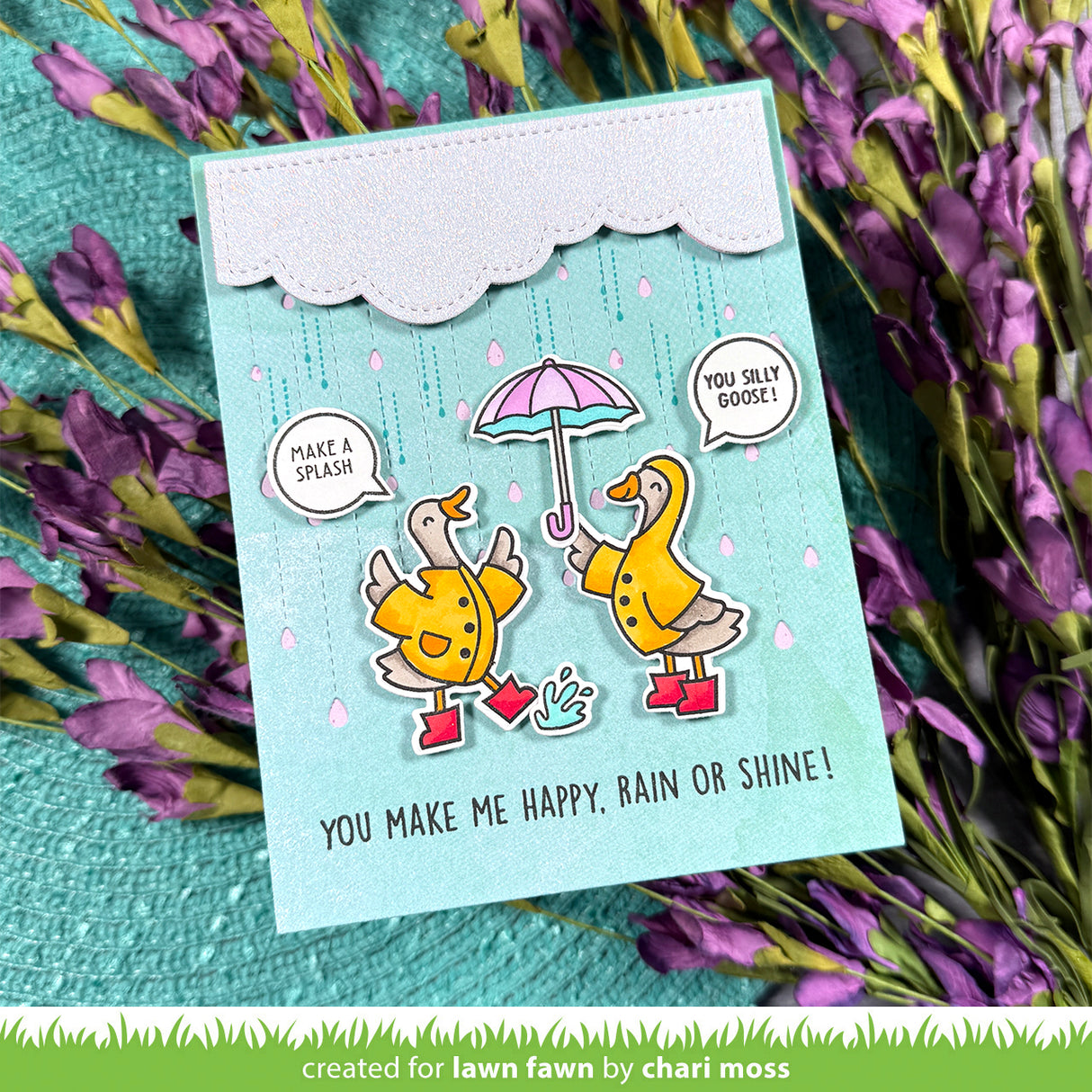 Lawn Fawn LF4072/LF4073 – Silly Goose Rain or Shine Stamp & Die Bundle